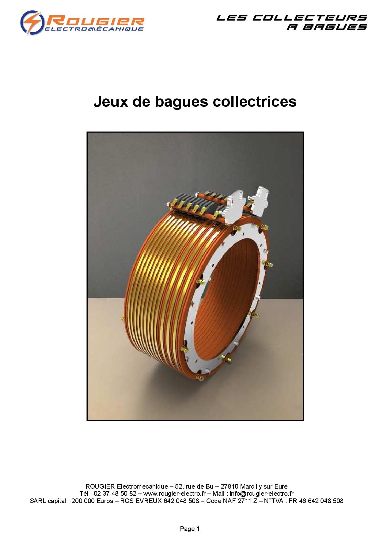 Jeux de bagues collectrices - Collecteurs à bagues