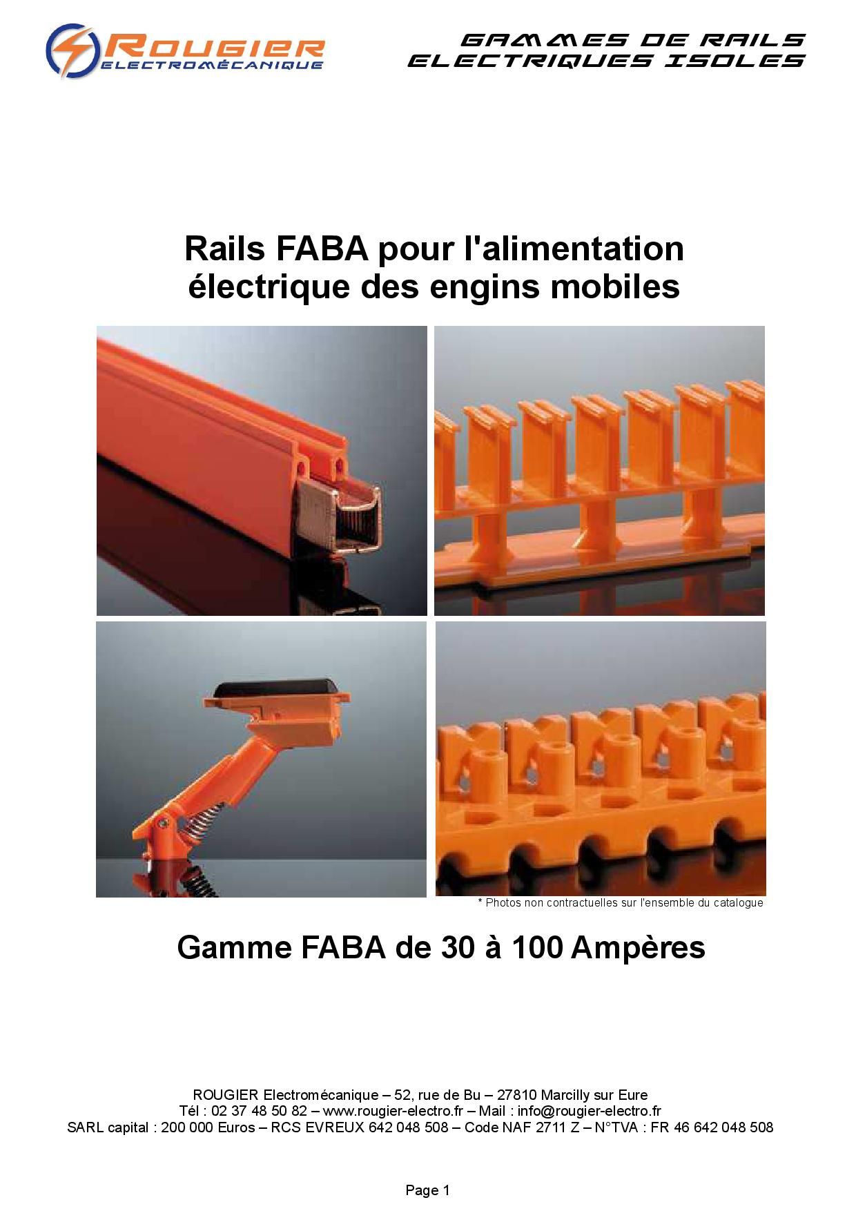 Rails FABA pour l'alimentation électrique des engins mobiles