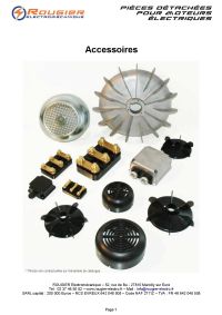 catalogue des accessoires pour moteur électrique